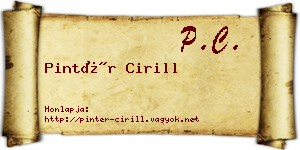 Pintér Cirill névjegykártya